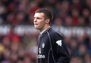 Manchester United's young keeper Paul Rachubka keeping a clean sheet against Leicester City during the FA Carling Premiership game at Old Trafford, Manchester today, Saturday 17th March 2001. Rachubka stepped in at the last minute for Fabien Barthez who was injured. **EDI** PA Photo : Phil Noble