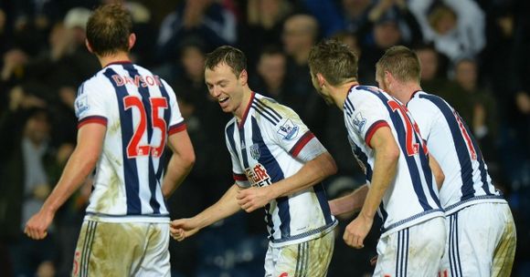during the Barclays Premier League match between West Bromwich Albion and Stoke City at The Hawthorns on January 2, 2016 in West Bromwich, England.